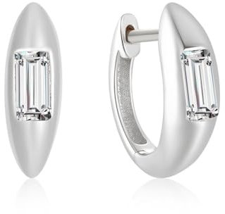 G Ohrringe, Damen Ohrringe Orientalisch Eingelegter Baguette Zirkonia Silber 925