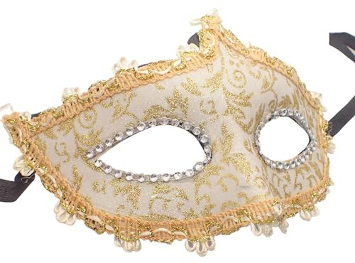 Topkids Accessories Butterfly Masquerade Masks - Venetian & Party Mask for Women, Men & Kids - Cream Gold