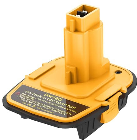 Kzreect 1PACK DM18D Adapter Converter for 18V Tools with USB Port, Compatible with Dewalt 20V Battery, Compatible with Milwaukee 18V Battery