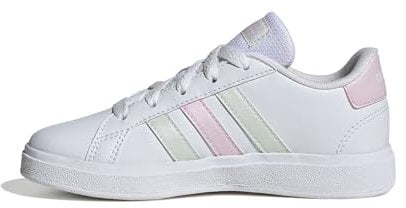 adidas Grand Court Lifestyle Tennis Lace-Up Shoes Tennisschuhe, Cloud White/Crystal Jade/Clear Pink, 24 EU
