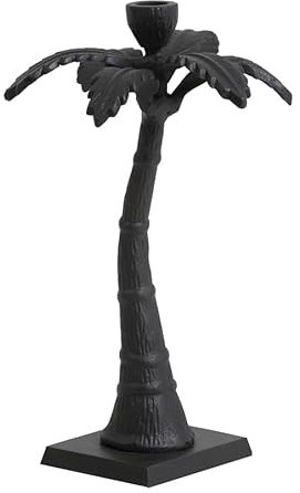 Kerzenständer Palme 32 cm Matt Schwarz Kerzenhalter Kerzenleuchter