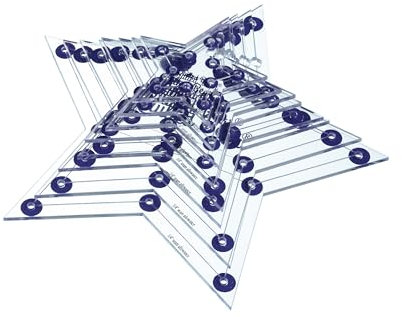 The Quilted Bear 8 rutschfesten transparenten Acryl-Schablonen (Stern) – zum Nähen, Quilten, Patchwork, Basteln, Nählineal – 4 Formen erhältlich, 0,75–3 Zoll, präzise und langlebig. Nahtzugabe