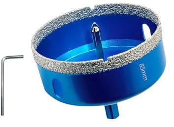 Teronbeta Scie Cloche Diamantée 85mm avec Foret Guidage de Centrage, Professionnelle Foret Diamanté Brasé pour Carrelage, Porcelaine, Verre, Marbre et Céramique