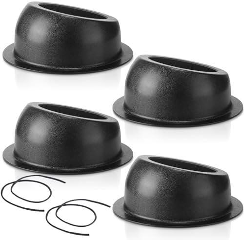 Amylove 4 Pcs Universal Angled Speaker Enclosures Boxes 6.5 Inch Black Pods Surface Mount with 2 Rubber Strip for Install Speakers or Smaller Custom Mount Door Kick Panel Rear Deck, Hole Cut