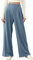 Aleumdr Sommerhose Damen Palazzo Hose Leicht Musselin Hose Damen Elegant Einfarbig Culotte Hose Lang Weite Bein Freizeithose mit elastischem Bund,Hellblau M