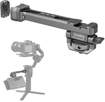 SMALLRIG HawkLock Supporto per Monitor Regolabile a Sgancio Rapido, NATO Rail e Cold Shoe, Inclinazione Regolabile di 165°, per DJI RS 4 Pro/RS 4/RS 4 Mini/RS 3 Mini/RS 3 Pro/RS 3/RSC 2/RS 2-4637