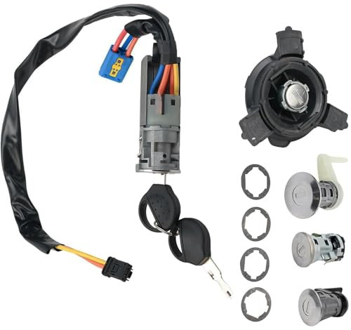 DawlQawwi Kit complet de 3 verrous + Neiman + bouchon de réservoir + 2 clés compatibles Peugeot 206 (1998-)