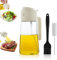 FORYNXHWIN Oil Sprayer for Cooking, 470ml 2 In 1 Oil Dispenser and Oil Sprayer, Food-grade Oil Mister, Glass Oil Dispenser Pourer for Kitchen, Cooking, Salad, Barbecue (Creamy White)