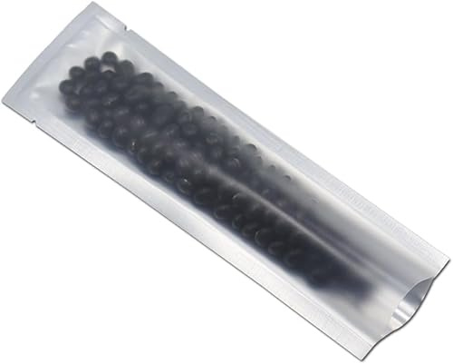 WACCOMT Pack Heat Seal Mylar Folie Vakuumbeutel 100 Stück, 4x16.5cm | Vorderseite Transparent, Hitzeversiegelung, Reine Aluminiumfolie, Mit Aufreißkerbe, für Lebensmittellagerung