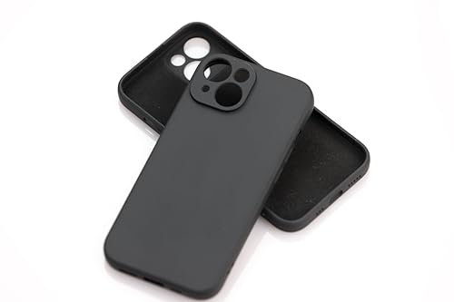 JuicyCase Weiche TPU Matte Handy Hülle Schutzhülle für iPhone 13, 14, 15 (Schwarz, iPhone 13)