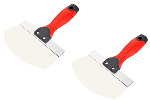 Tagtight 2 Pack Flächenspachtel Trockenbau Werkzeug, Gips Eimerschaufel Aus Edelstahl, Gebogene Eimer Schaufel Wände und Decken Verputzen, Putty Messer Malerspachtel für Farbe, Mörtel