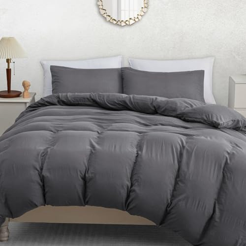 Pamposh Single Duvet Cover Set - Pre-Washed Microfibre Bedding Set for Added Softness & Comfort - Lightweight Premium Quilt Cover Set for All Seasons With Zipper Closure