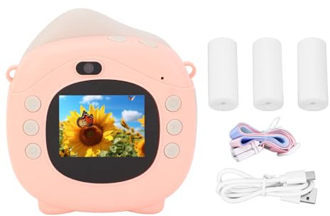 Sofortbildkamera mit Druckpapier, 12 MP Digitalkamera, Tragbare Thermodruck Videokamera mit 2 Zoll Bildschirm, Digitalem Bilderrahmen mit Mehrfachzoom (32GB)