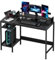 DOSDIOS Gaming Computer Desk, 120x50cm Home Office Desk with Storage Shelf, Writing Table with Monitor Stand