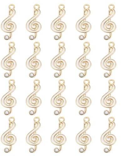 sourcing map Enamel Music Charm, Musical Note Charm Metal Bulk Alloy Notes Symbols Pendants for Bracelet Earring Necklace Keychain DIY