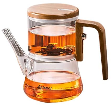 Teiera magnetica, teiera con infusore rimovibile, robusta teiera in vetro, resistente alle alte temperature, design con controllo a pressione, (dimensione), ideale per tè ai fiori, tè sfuso