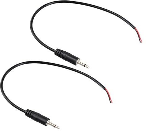 Annlpoy 2 piezas cable jack 3.5 macho cable audio, 25 cm TS 2-pin mono plug, jack plug 3.5, para reparaciones de cables de audio, compatible con altavoces, bocinas PA y equipos de radioaficionados