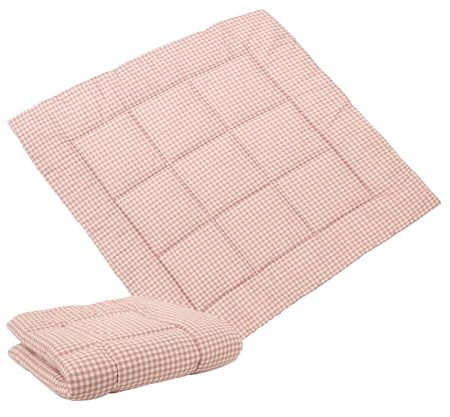 Molis&Co - Krabbeldecke 100x100x5 cm - 100% Baumwolle (OEKO-TEX) - Multifunktionale Spielmatte, Dick & Weich Gepolstert - Ideal als Babydecke & Spieldecke - Dusty Rose
