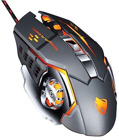 EXCEART 1 Pièce Souris Filaire Ergonomique pour Gaming Souris USB pour Pc Ordinateur Portable Métallique