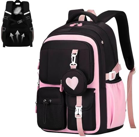 Sac à Dos pour Cartable Fille Enfant Adolescent Scolaire | Spacieux Sac À Dos Collège Cartable Pour Filles Adolescents En Avion Et Pour