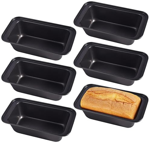 VOXVEPHY Non-Stick Loaf Tins, 6 Pack Carbon Steel Bread Tins for Baking