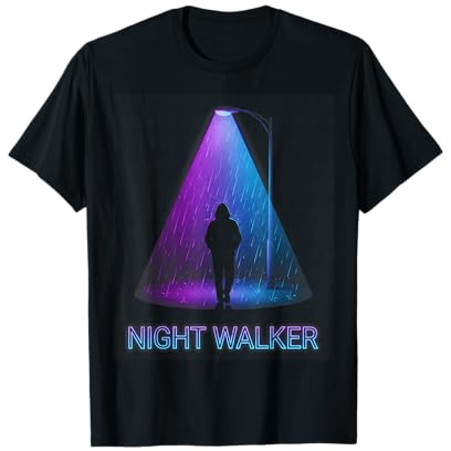 Night Walker Vaporwave Regen Silhouette Ästhetik T-Shirt