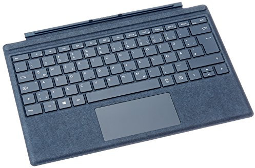 Microsoft Surface Pro Signature Type Cover (Kompatibel mit Surface Pro 6/Pro/Pro 4/Pro 3, LED-Hintergrundbeleuchtung, Qwertz Tastatur) kobalt blau