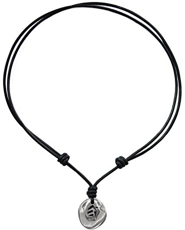 Beau Soleil Jewelry Lederkette Anhänger Tribal Coins Ibiza Style Lederschmuck (Schwarz)