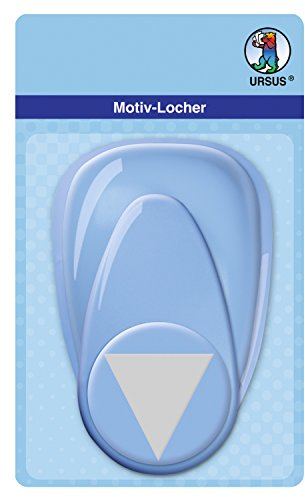 Ursus 19450092 - Motivlocher mit Hebel maxi, Wimpel, blau, ausgestanztes Motiv ca. 50,8 mm, aus Kunststoff mit Metallstanze, geeignet für Grammaturen von 160 220 g /qm