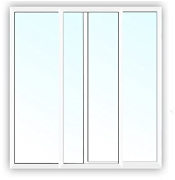 Aluminium Schiebefenster - 2-Fach Verglasung Klarglas - 4/10/4 - weiß - BxH: 1200x2000 mm - Bautiefe: 45,5 mm