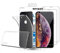 NOVAGO Compatible con iPhone XR - Combo Funda Gel de Silicona + 2 Protectores de Pantalla de Vidrio Templado