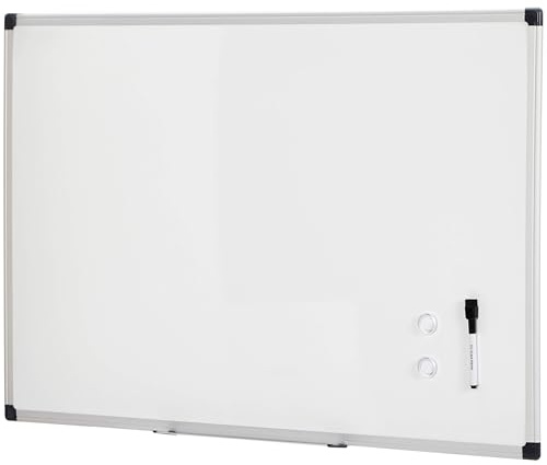 Amazon Basics Magnetic Dry Erase Whiteboard, 36W x 24H, Aluminum Frame, Silver/White, Easy to Install and Clean