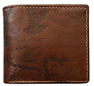 Unik4art - Der Herr der Ringe Mittelerde Leder Handgemachte Herren börse Faltbare Jubiläumsbörse für Männer, braun (Braun) - 1