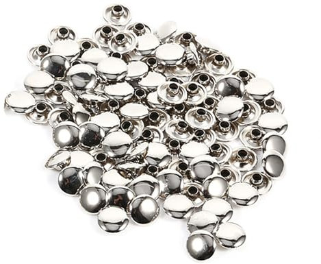 FTVOGUE 100 pz 8 x 10mm 3 Colori in Pelle Artigianale Cinghia Piatta Vite Doppio Berretto Rivetto in Pelle in Metallo Artigianato Borchie Borchie Decorazione(Silver)