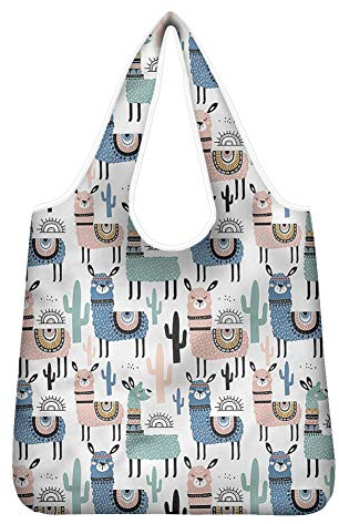Coloranimal Süße Alpaka-Llama-Druck-Umweltschutz Damen Einkaufstasche Wiederverwendbare Faltbare Lebensmitteltaschen Tasche Süßes Geschenk Eco Weibliche Aufbewahrungstasche