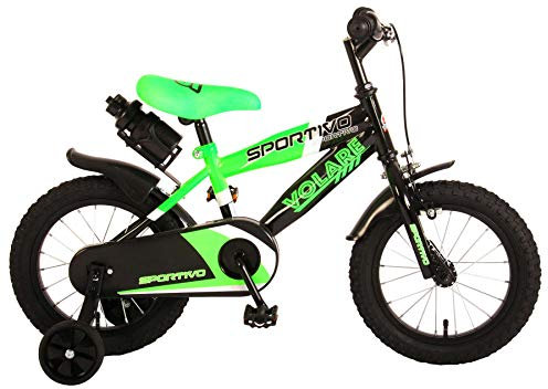 Volare Unisex-Youth 2040 Kinderfahrrad, Schwarz, Grün, Kleinkind