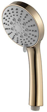 Duschkopf Hochdruck Wassersparend Handbrause mit 5 Strahlarten Gebürstetes Gold ABS Duschbrause Universal Brausekopf für Baden und Spa, G1 / 2 ''