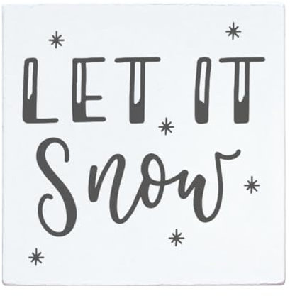 May and Berry Holzstempel - Let it snow, 45x45mm, Weiß