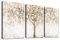 3 Pcs Cadre en Bois Impression sur Toile Arbre Tableau Peinture Affiche Decoration Murale Abstraite Image Tableau Decoration Murale Salon Chambre Maison Décorations Prêt À Accrocher 30x40cm x 3pcs