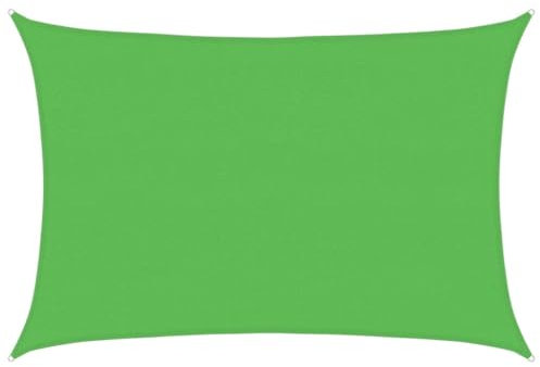 vidaXL Voile d'Ombrage Protection Voile Solaire Voile de Parasol Anti UV Jardin Patio Terrasse Balcon Extérieur 160 g/m² Vert Clair 4x6 m PEHD
