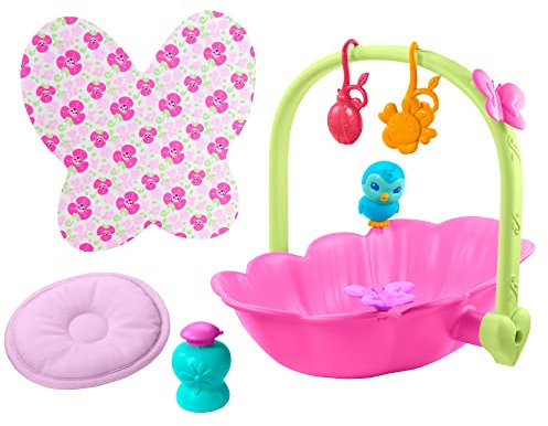 My Garden Baby coffret Nénuphar 2-en-1, couffin-baignoire et 7 accessoires pour poupon bébé papillon, emballage fermé, jouet pour enfant dès 2 ans, HGD07