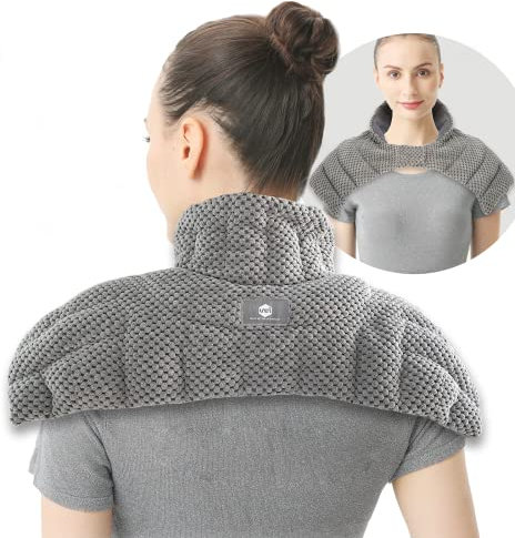 UNCN Large Wheat Bag Microwavable for Neck and Shoulder | Microwave Heat Pad for Pain Relief Shoulder Neck Warmer with Natural Heat Therapy