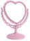 NOPEILVI Makeup Mirror Heart Geformter drehbarer doppelseitiger Desktop Kosmetik Eitelkeit Spiegel Vintage Kleine Desktop Spiegel Herzspiegel Mädchen Spiegel für Schlafzimmer Badezimmer (Rosa)