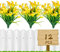 Leixi Artificial Flowers,12Pcs Fake Calla Lily Flowers Plants Outdoor Decor,UV Resistant Faux Plants Plastic Spring Flower Indoor Outside Hanging Planter Home Kitchen Garden Porch Decor (Yellow)