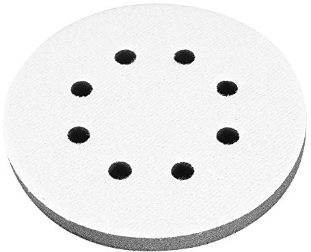 Almohadilla suave de lijado, almohadillas de lijado, almohadilla de cojín de interfaz de esponja de búfer suave de 125 mm de diámetro para lijadora orbital(8 holes)