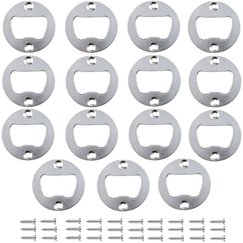 15 Pcs Resin Molds Stainless Steel Beer Kit with Screws Round Opener Inserts for Bottle Opener Resin Casting Molds