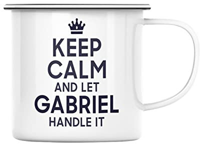 Fabulous Mug en Métal Emaillé Keep Calm and Handle It Nom ou Texte Personnalisable Idée Cadeau Anniversaire Fete des pères Mères