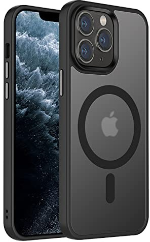 Tigowos Magnetic Guardian Designed for iPhone 11 Pro Case [10FT-Grade Drop Tested & Compatible with MagSafe] Slim Translucent Matte Case for iPhone 11 Pro Phone Case (5.8), Black