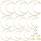 WakiHong 12 Stück Metall Mond Hoops Traumfänger Mond Traumfänger Ringe Gold Mond Metall Ringe Hoops für Makramee,Traumfänger,Wanddeko und DIY Handwerk Basteln