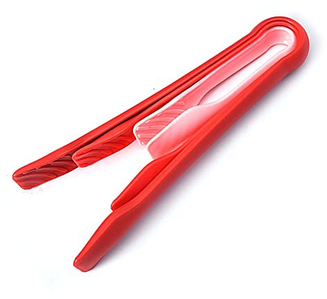 Juego de 3 pinzas multifuncionales de plástico antiadherentes para tostadora de pan para panadería, pinzas de cocina de plástico para panadería en casa